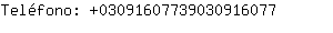 Telfono: 0309160773903091....