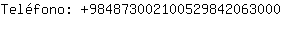 Telfono: 98487300210052984206....