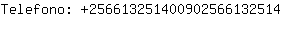 Telefono: 25661325140090256613....