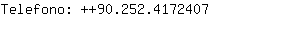 Telefono: +90.252.417....