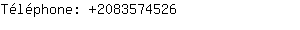 Téléphone: 208357....