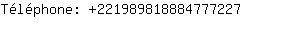 Téléphone: 22198981888477....