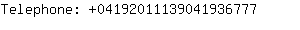 Telephone: 0419201113904193....