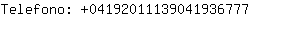 Telefono: 0419201113904193....