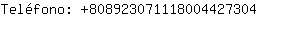 Telfono: 80892307111800442....