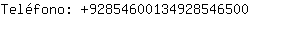 Telfono: 9285460013492854....