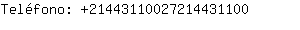 Telfono: 2144311002721443....