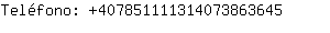 Telfono: 40785111131407386....