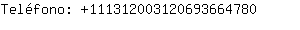 Telfono: 11131200312069366....