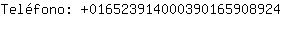 Telfono: 01652391400039016590....