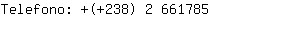 Telefono: (+238) 2 66....