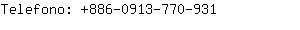 Telefono: 886-0913-770....