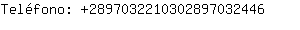 Telfono: 289703221030289703....
