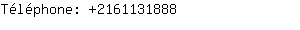 Téléphone: 216113....