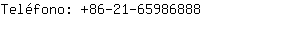 Teléfono: 86-21-6598....