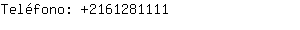 Teléfono: 216128....