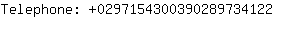 Telephone: 029715430039028973....