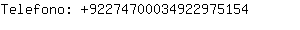 Telefono: 9227470003492297....