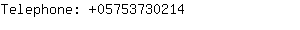 Telephone: 0575373....
