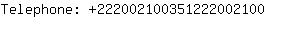 Telephone: 22200210035122200....