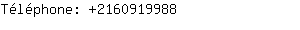 Téléphone: 216091....