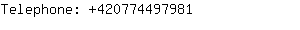 Telephone: 42077449....