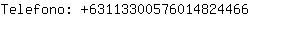 Telefono: 6311330057601482....