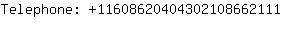 Telephone: 1160862040430210866....