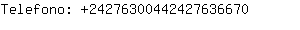 Telefono: 2427630044242763....