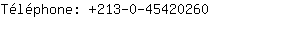 Tlphone: 213-0-4542....