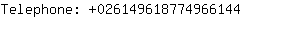 Telephone: 02614961877496....