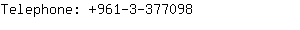 Telephone: 961-3-37....