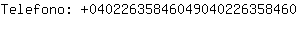 Telefono: 0402263584604904022635....