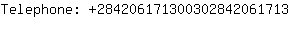 Telephone: 28420617130030284206....