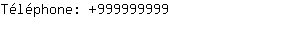 Téléphone: 99999....