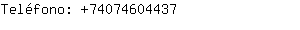 Teléfono: 7407460....