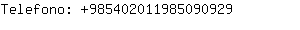Telefono: 98540201198509....