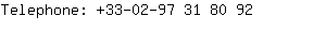 Telephone: 33-02-97 31 8....