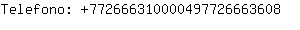 Telefono: 77266631000049772666....