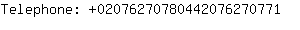 Telephone: 0207627078044207627....