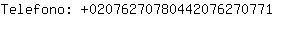 Telefono: 0207627078044207627....