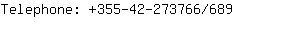 Telephone: 355-42-273766....