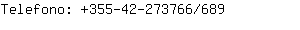 Telefono: 355-42-273766....