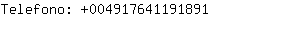 Telefono: 00491764119....
