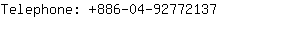 Telephone: 886-04-9277....