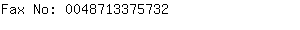 Fax No: 004871337....