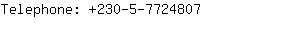 Telephone: 230-5-772....