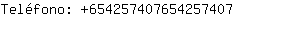 Telfono: 65425740765425....