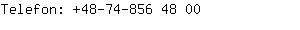 Telefon: 48-74-856 4....