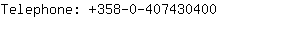 Telephone: 358-0-40743....